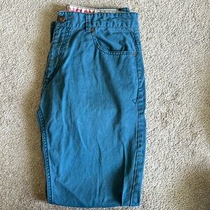 UNIONBAY Men’s Straight Fit Pants Teal 34/32